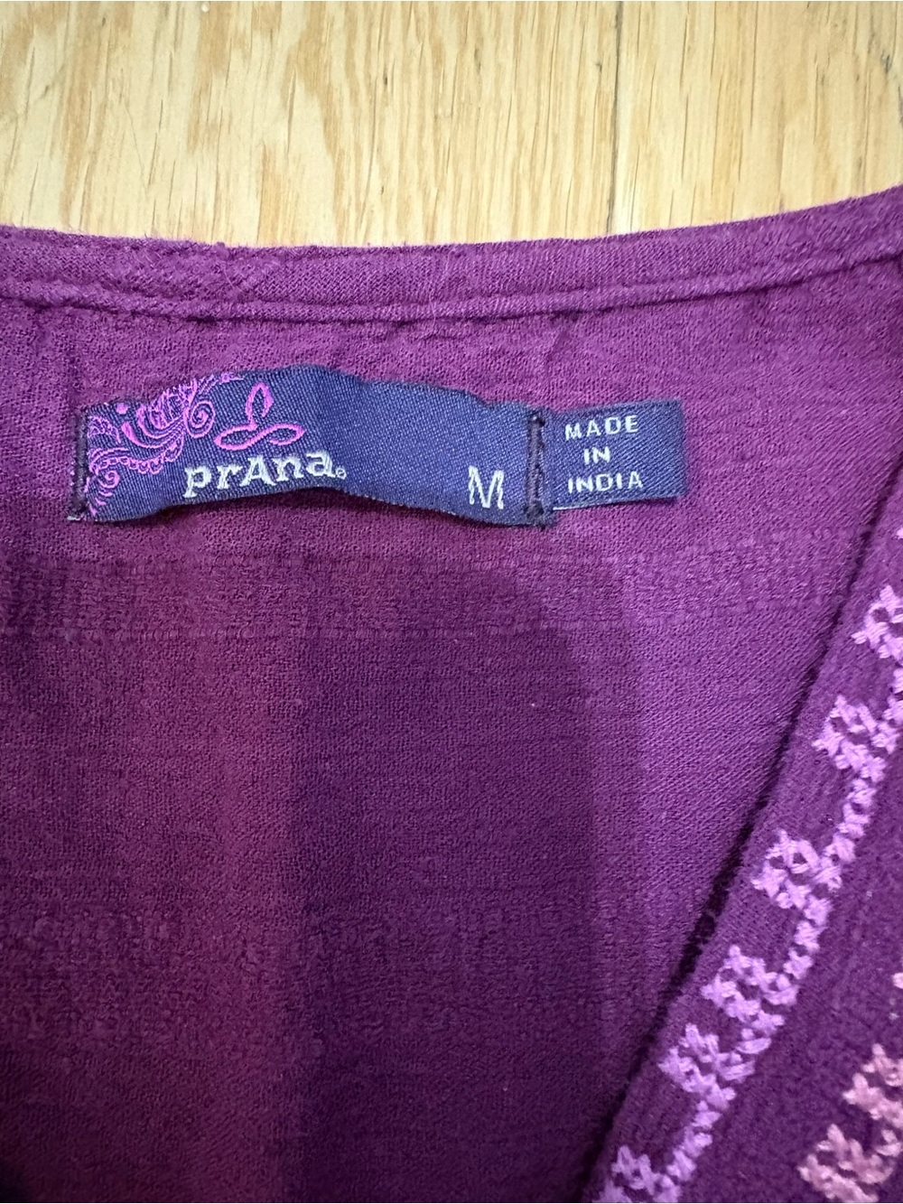 prAna Heloise Embroidered Cotton Tunic Tank Top M Purple - Picture 8 of 8